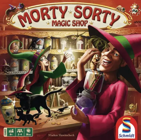 Morty Sorty Magic Shop board game box cover