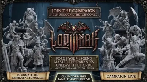 LOATHDARK - 3D Printable STL Grimdark Miniatures board game box cover